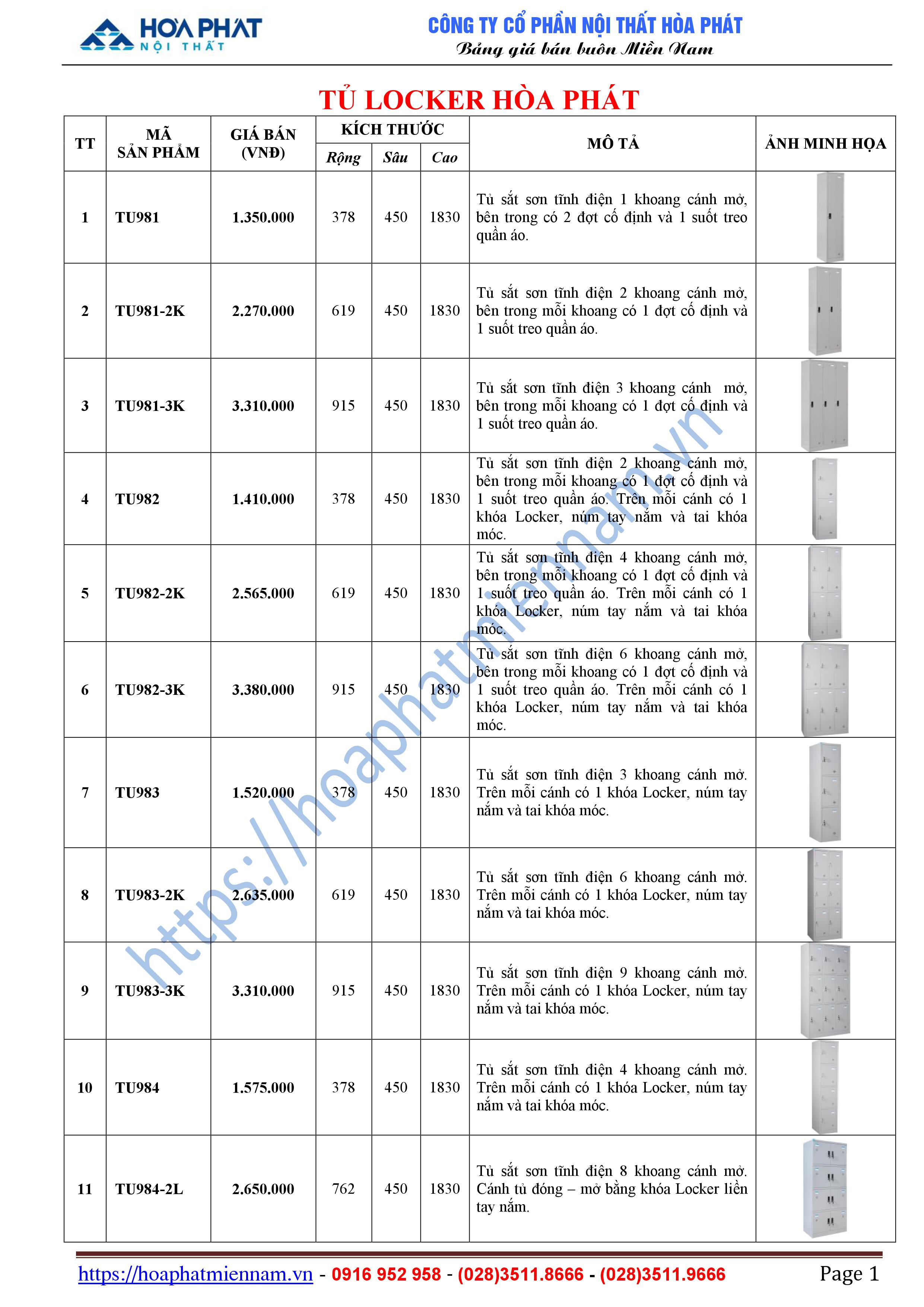 Bang bao gia tu Locker Hoa Phat 1