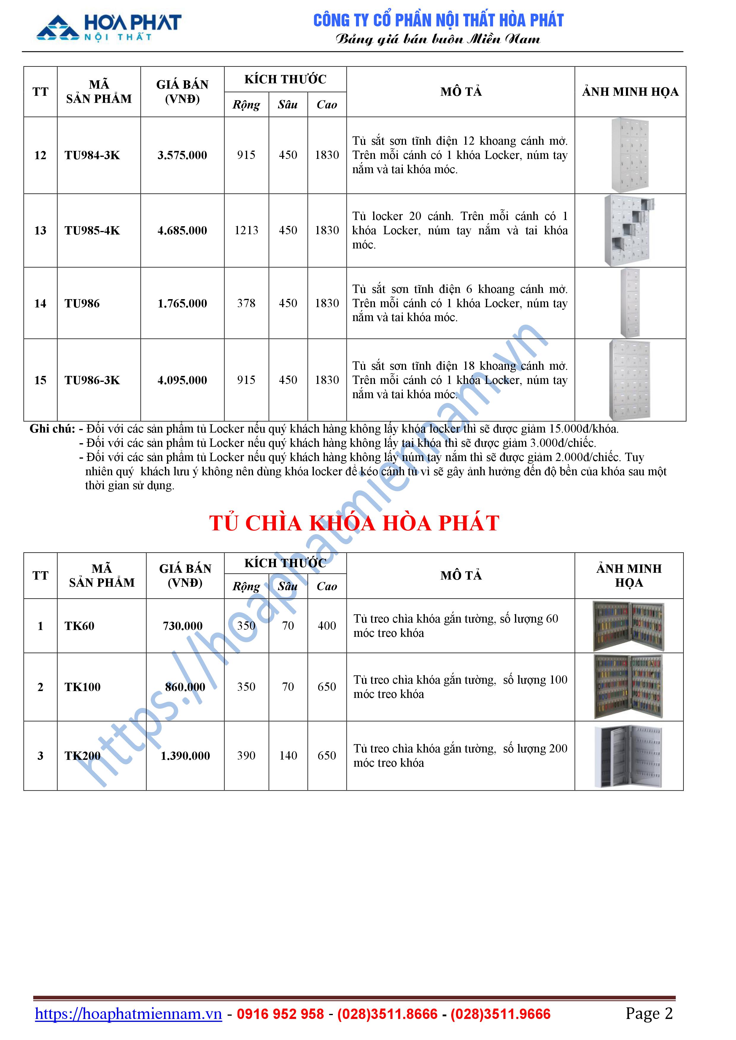 Bang bao gia tu Locker Hoa Phat 2
