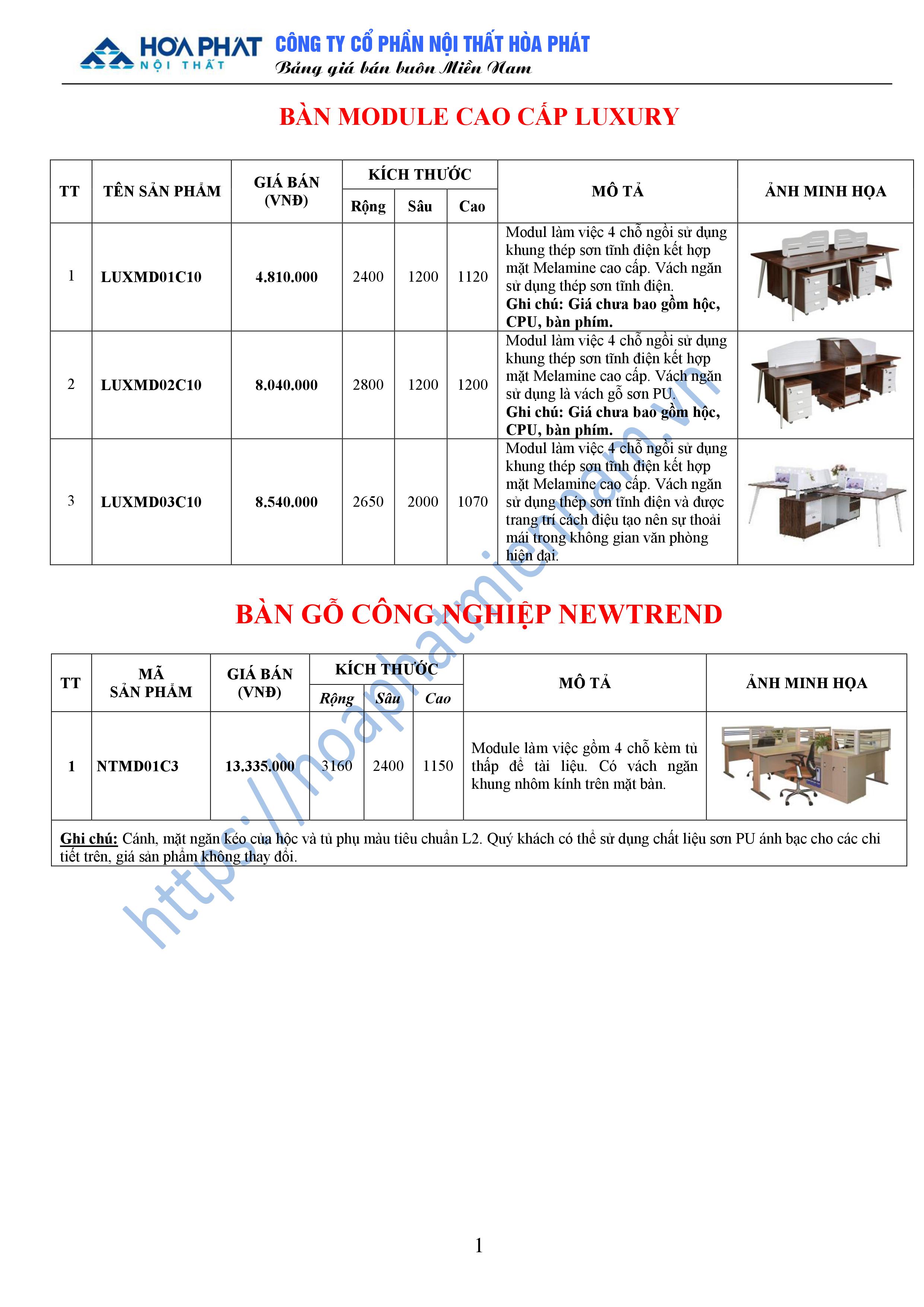 bao gia ban Module hoa phat 1