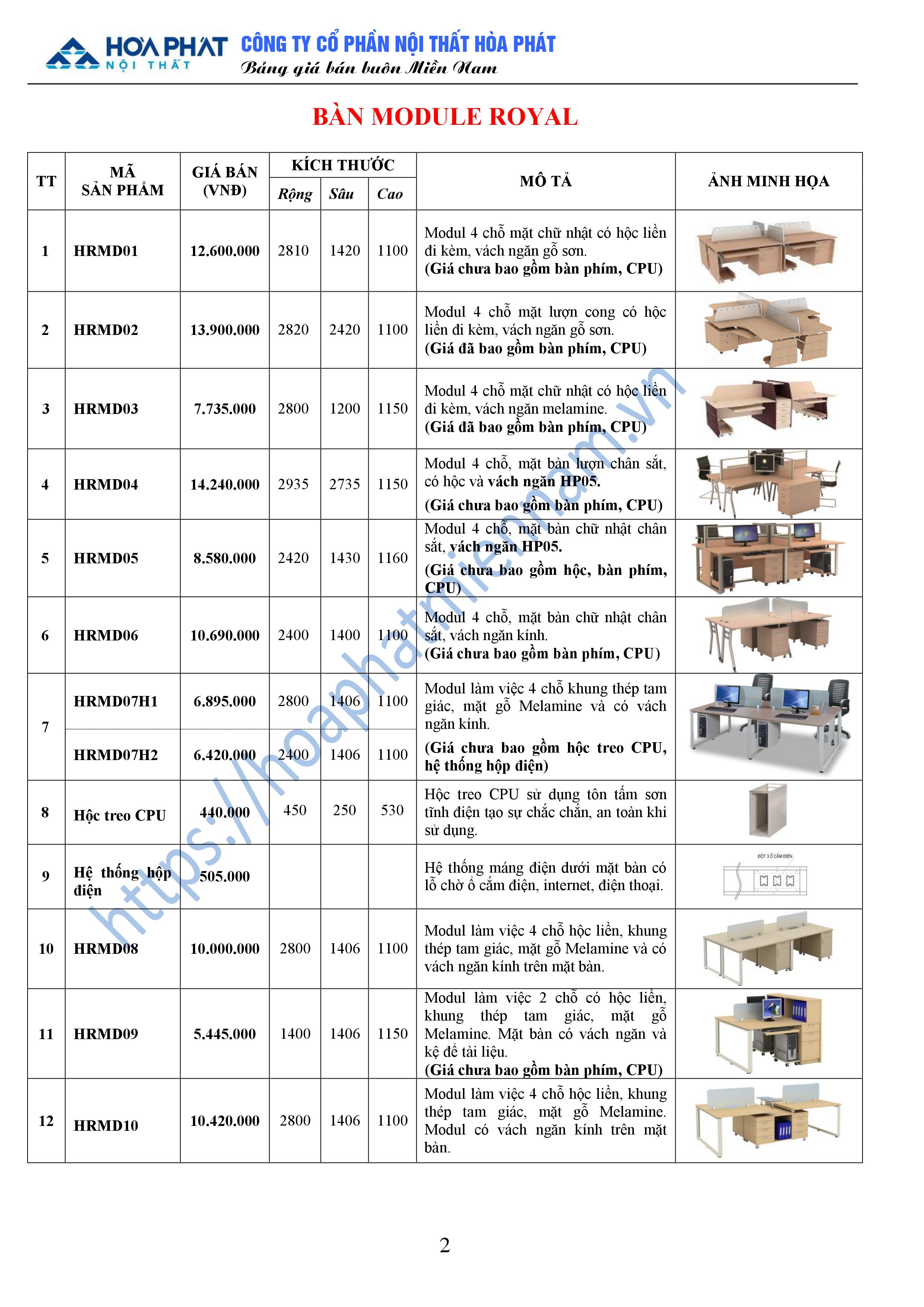 bao gia ban Module hoa phat 2