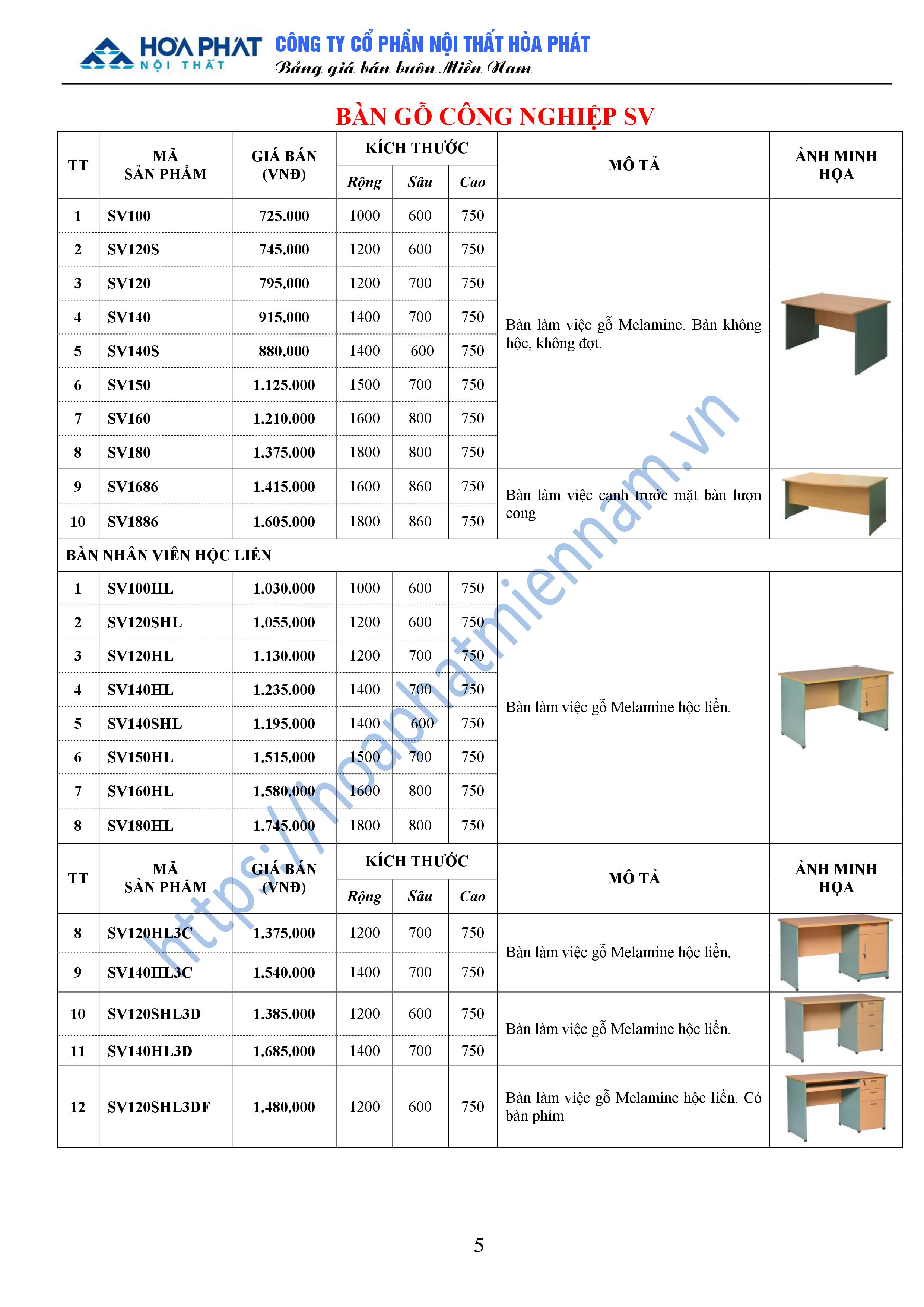 bao gia ban nhan vien hoa phat 5
