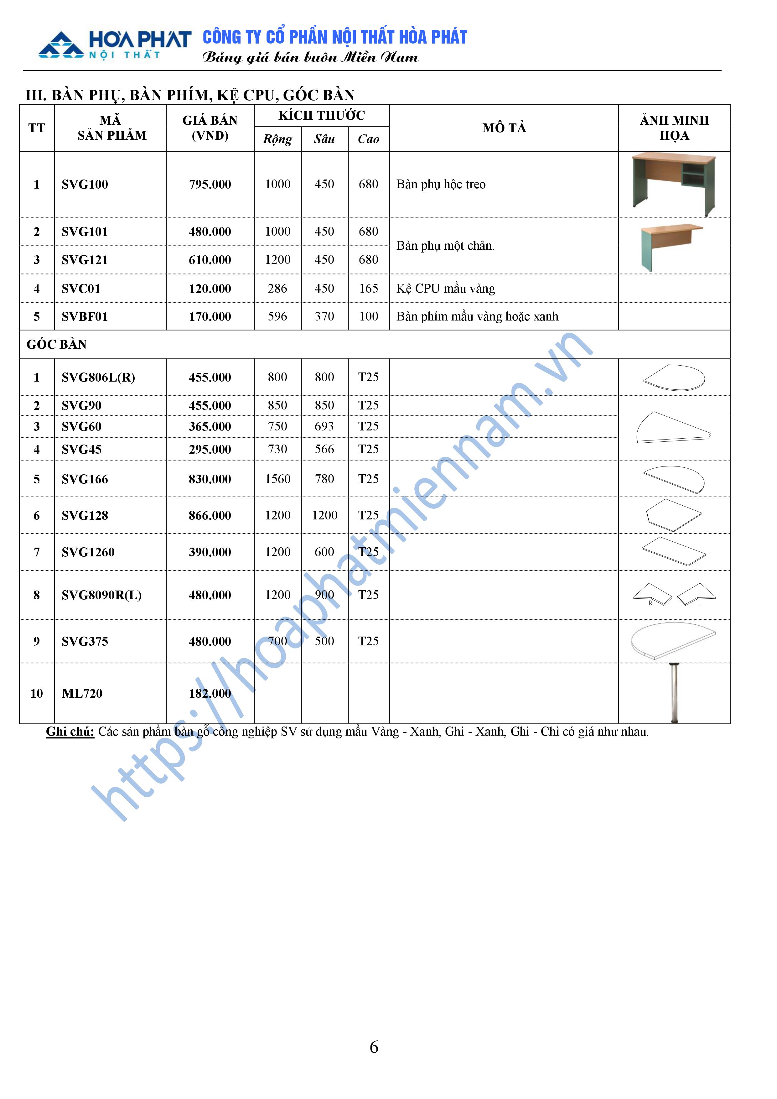 bao gia ban nhan vien hoa phat 6