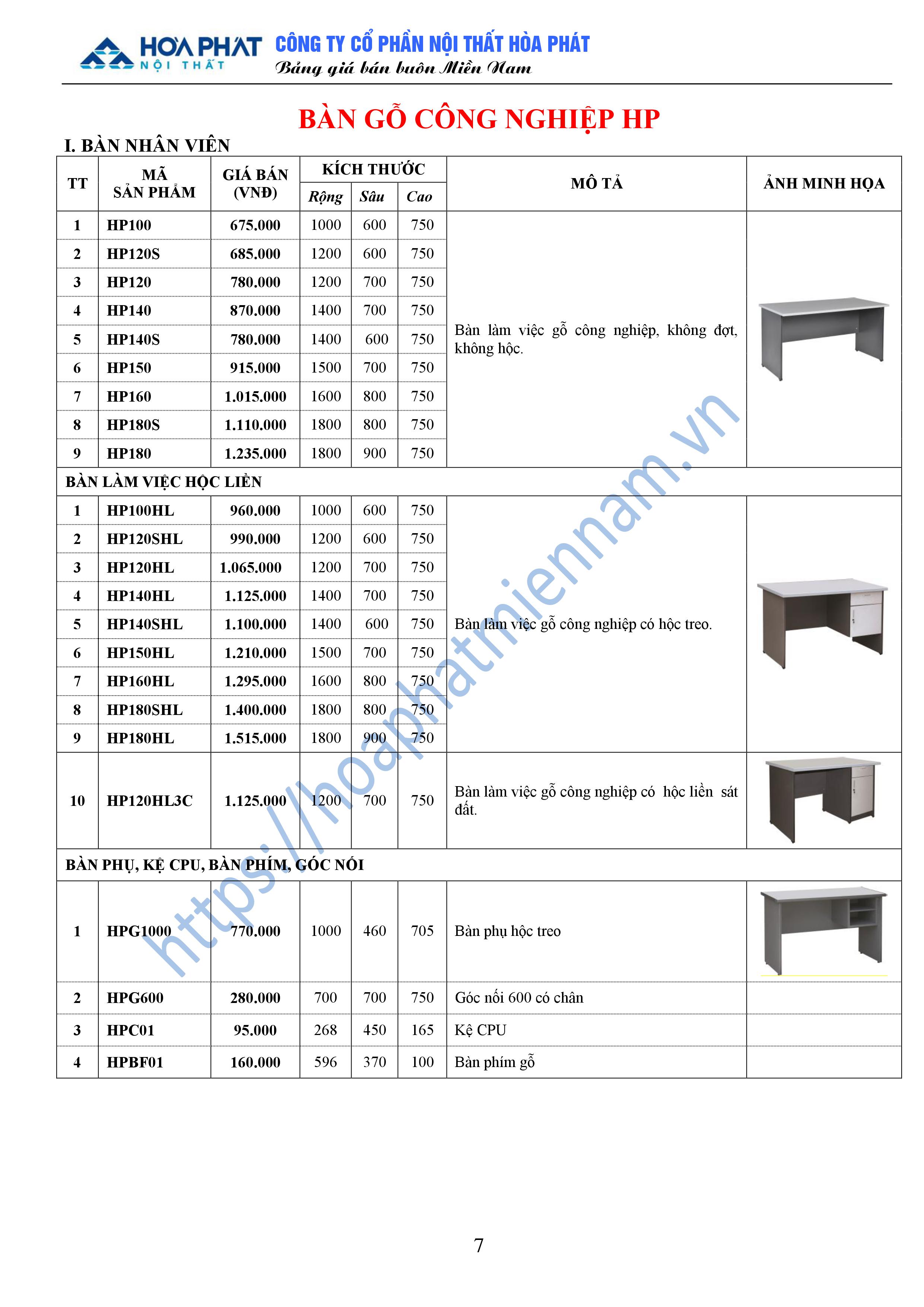 bao gia ban nhan vien hoa phat 7
