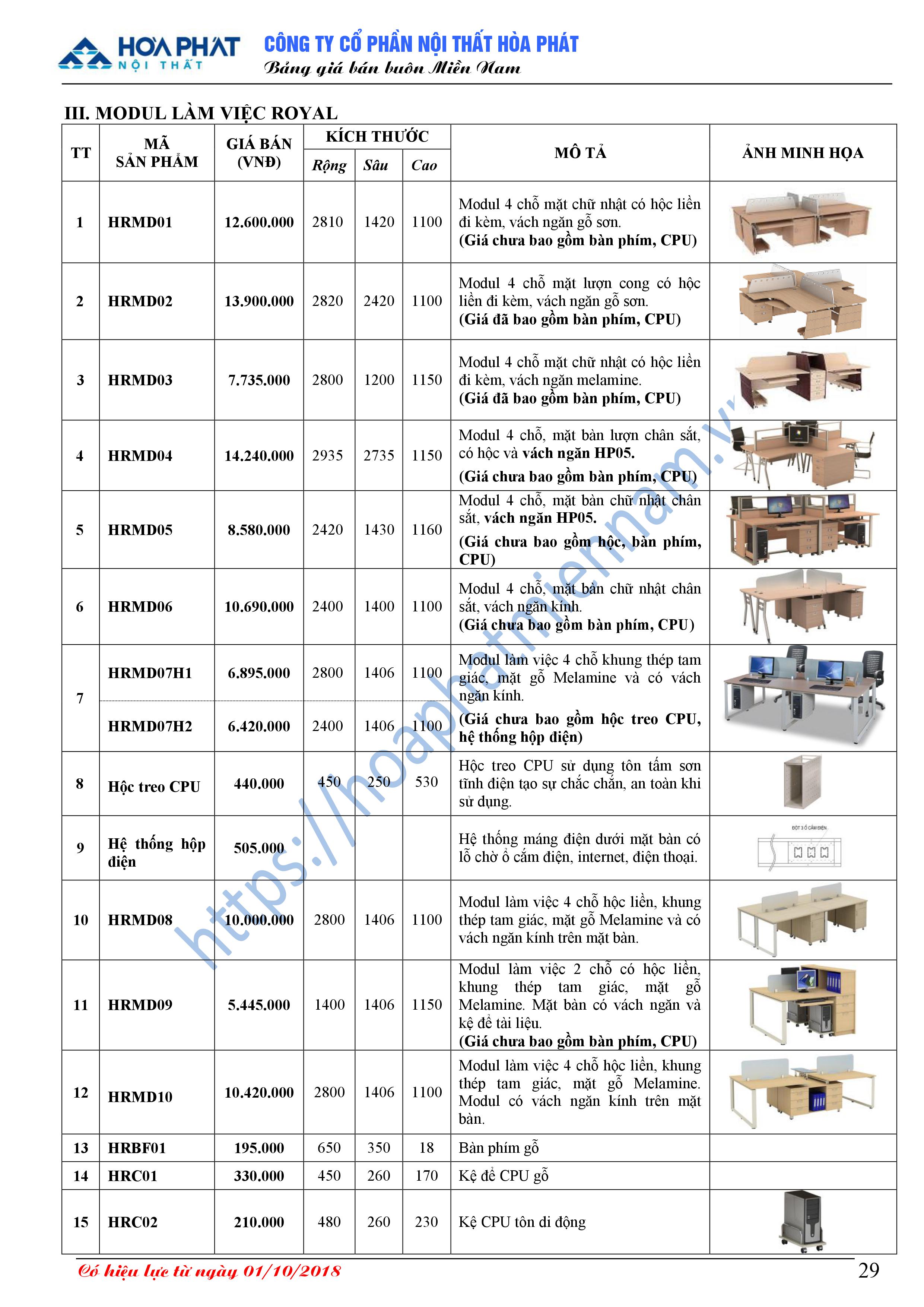 bao gia ban van phong hoa phat 13