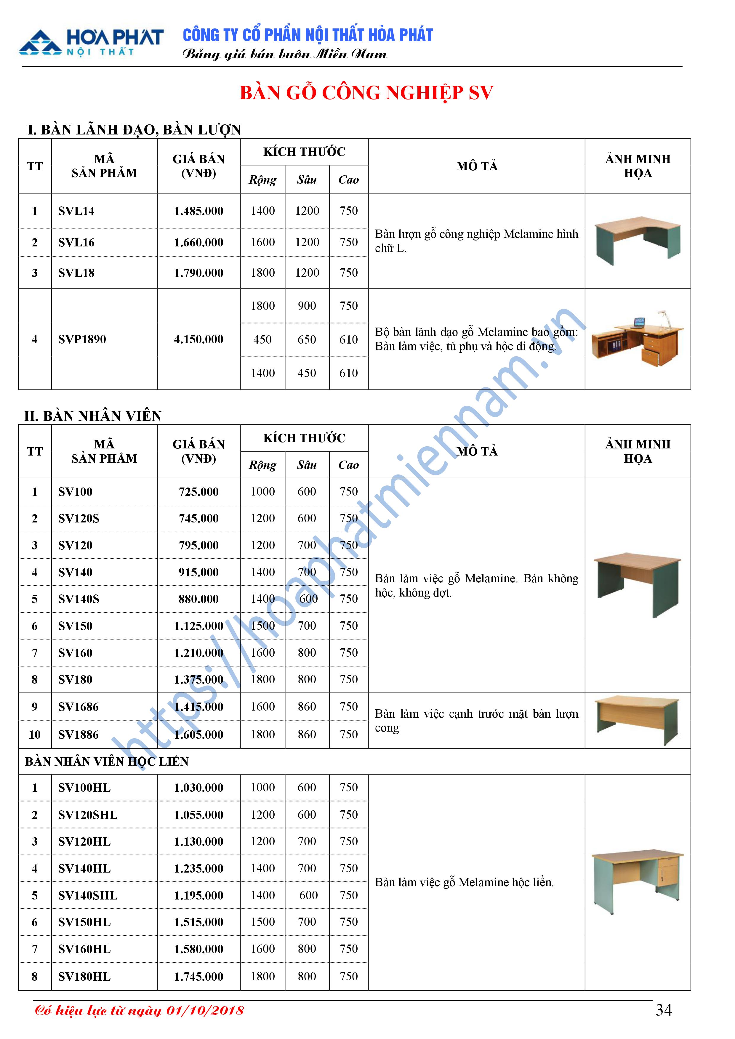 bao gia ban van phong hoa phat 18