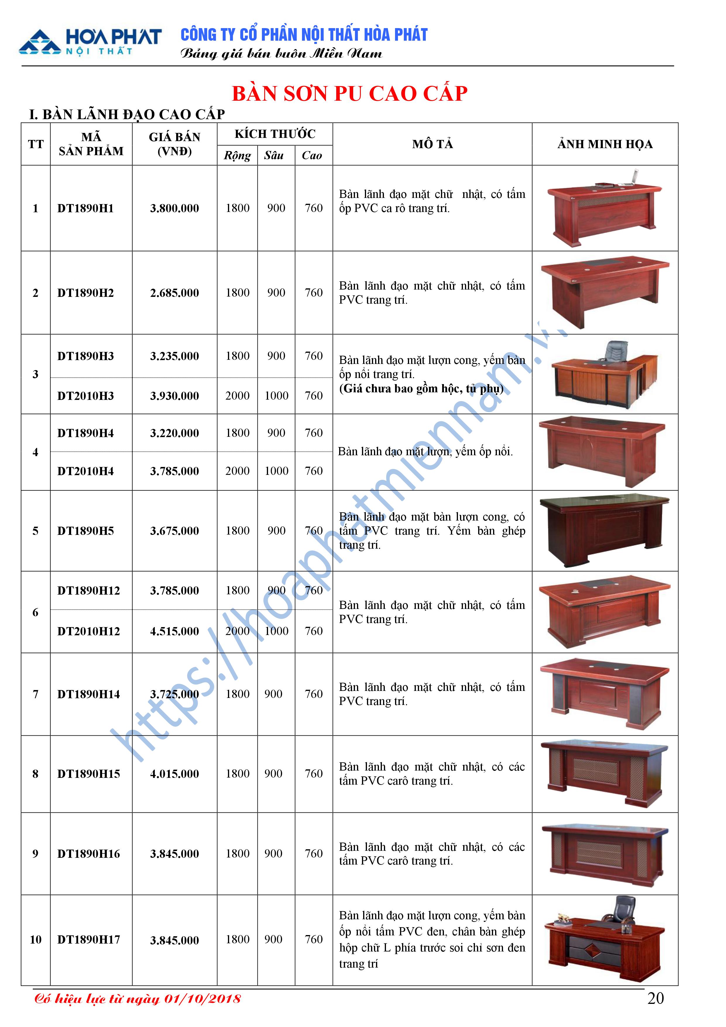 bao gia ban van phong hoa phat 4