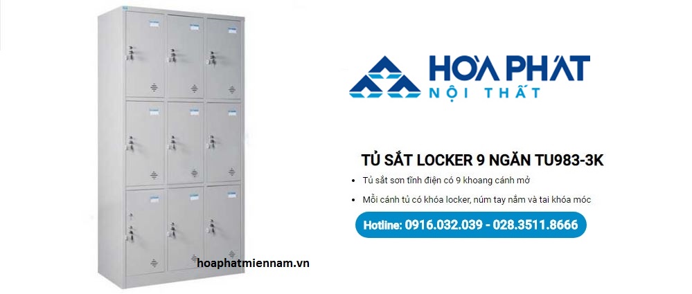 Tủ locker Hòa Phát 9 ngăn giá rẻ