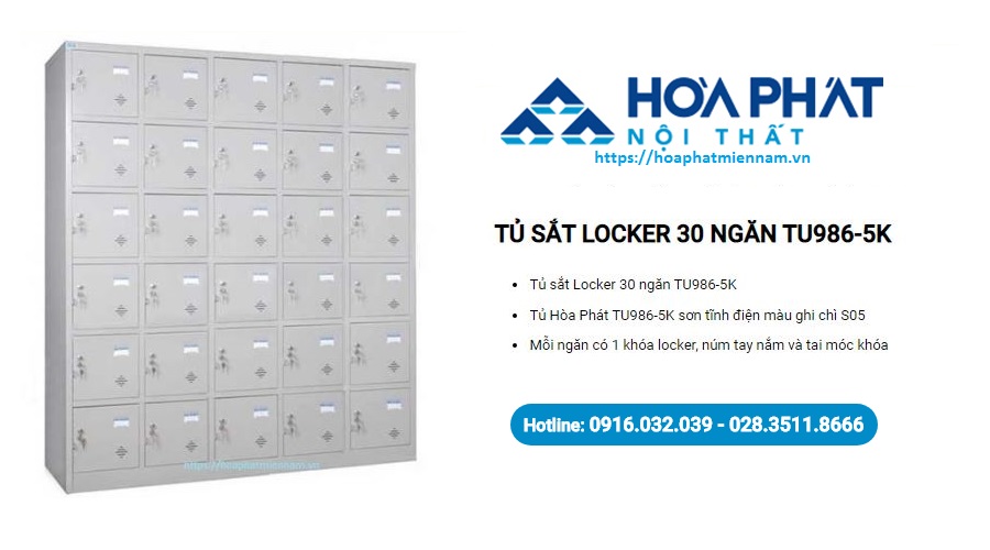 Tủ locker 30 ngăn TU986-5K là loại tủ locker được rất nhiều người lựa chọn