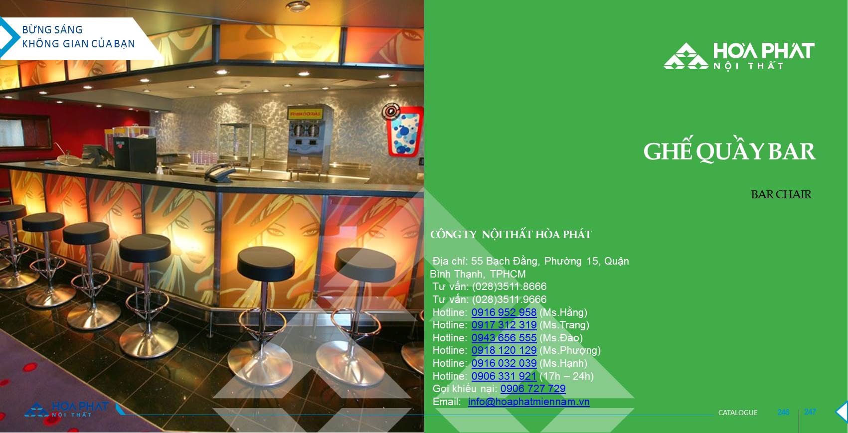 Catalogue ghế quầy Bar Hòa Phát 2020