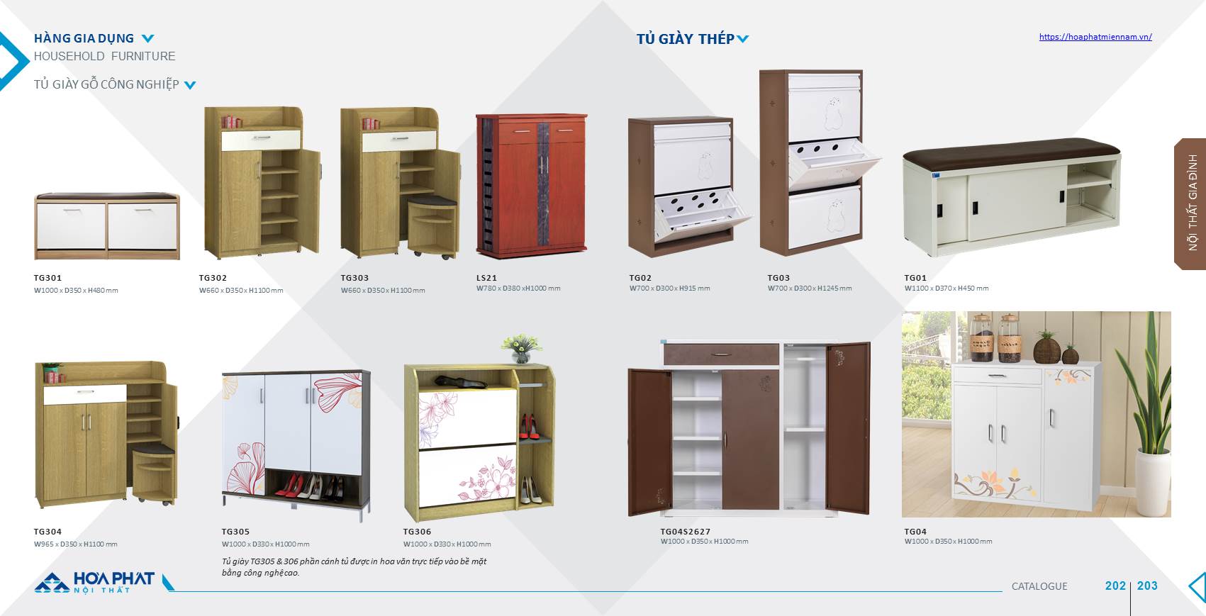 catalogue tủ giày Hòa Phát