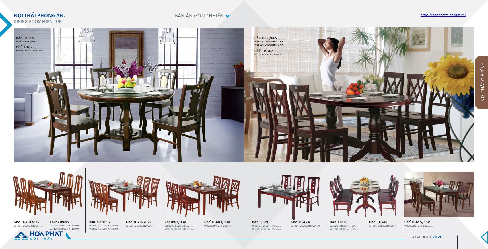 Catalogue bàn ghế ăn Hòa Phát