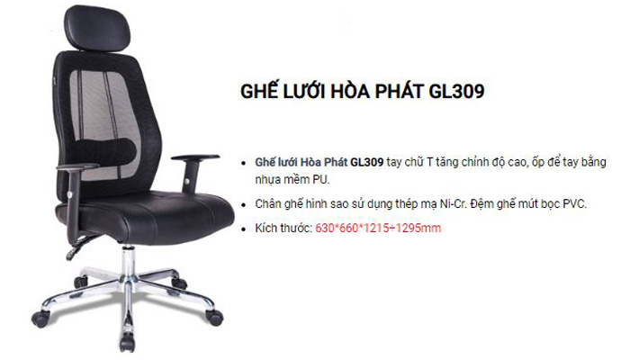 Ghế tựa đầu lưng cao GL309