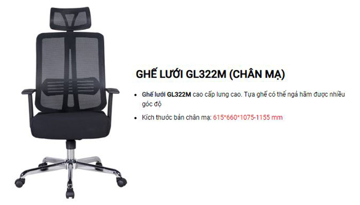 Ghế ngồi làm việc GL322