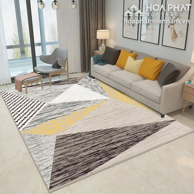 Mẫu thảm trải sàn giúp không gian phòng khách trở nên sang trọng và lịch sự hơn