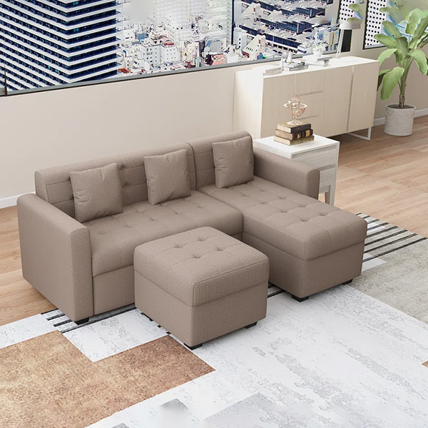 Sofa văn phòng nhỏ gọn góc chữ L - Ảnh sưu tầm