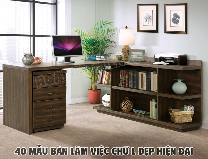 Mẫu Bàn Làm Việc Chữ L Có Ngăn Kéo