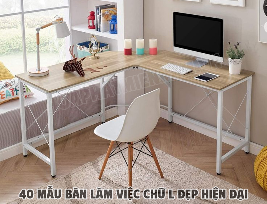 Bàn Làm Việc Chữ L Chân Sắt