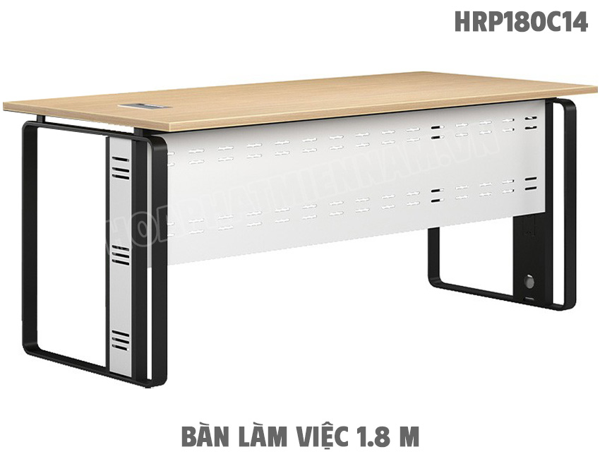 Mẫu bàn làm việc 1m8 chân sắt HRP180C14