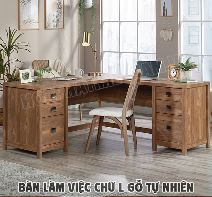 Cấu Tạo Của Bàn Làm Việc Chữ L Gỗ Tự Nhiên