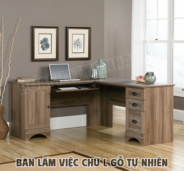 Xu Hướng Thiết Kế Bàn Làm Việc Chữ L Gỗ Tự Nhiên Hiện Nay