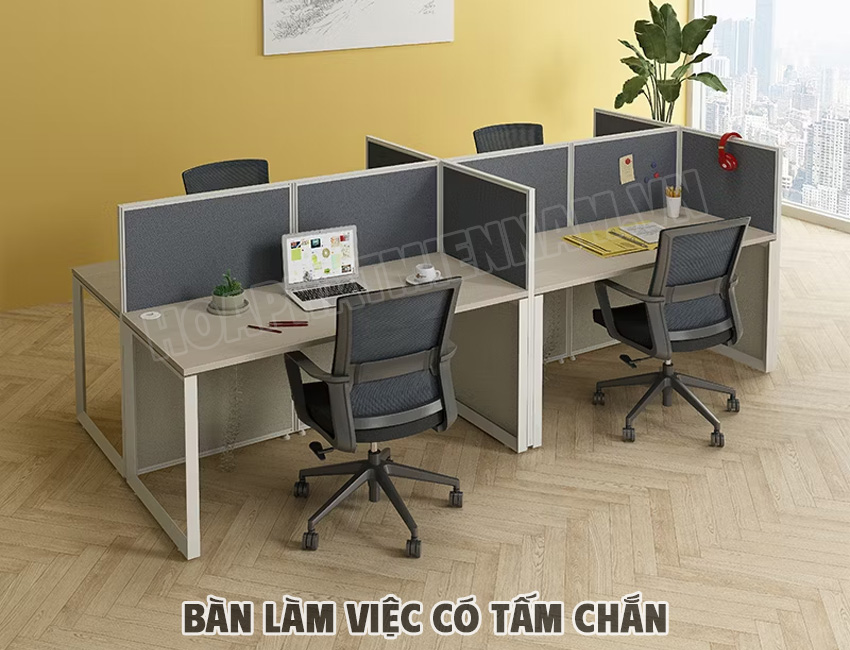 Công năng của bàn làm việc có tấm chắn