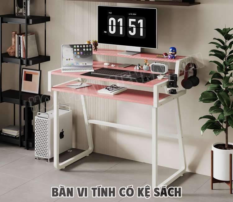 Xu Hướng Thiết Kế Bàn Vi Tính Có Kệ Sách Hiện Đại