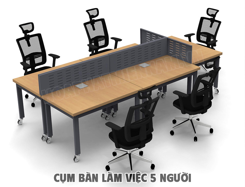 Phân loại cụm bàn làm việc 5 chỗ ngồi phổ biến hiện nay