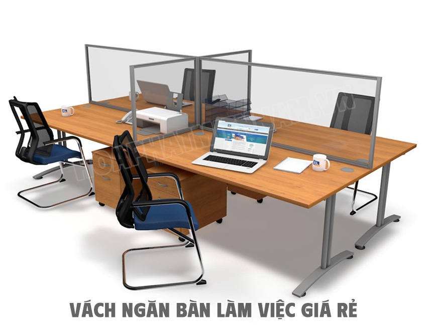 Vách ngăn bàn làm việc giá rẻ bằng kính