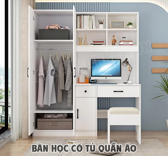 Ưu Điểm Của Bàn Học Có Tủ Quần Áo