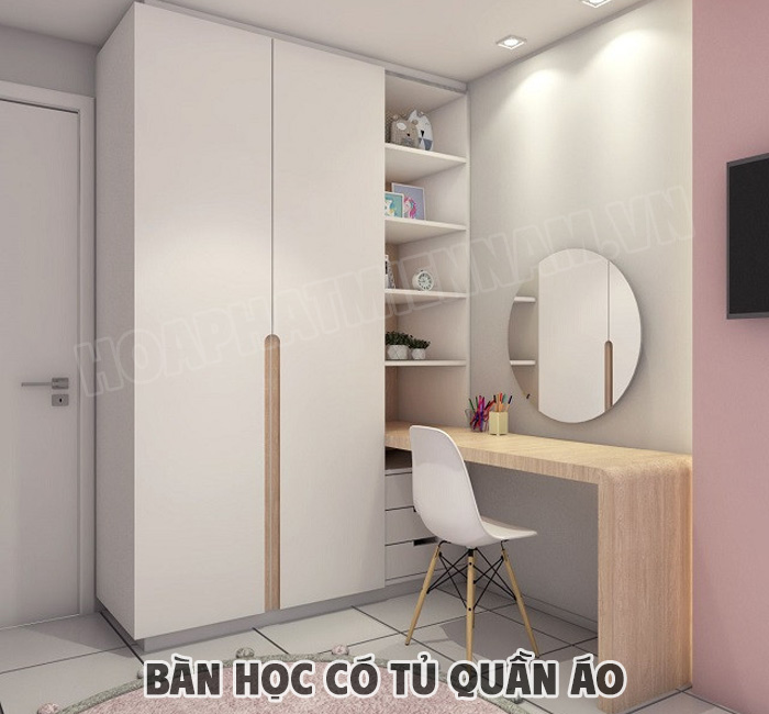 Bàn Học Có Tủ Quần Áo Hình Chữ L