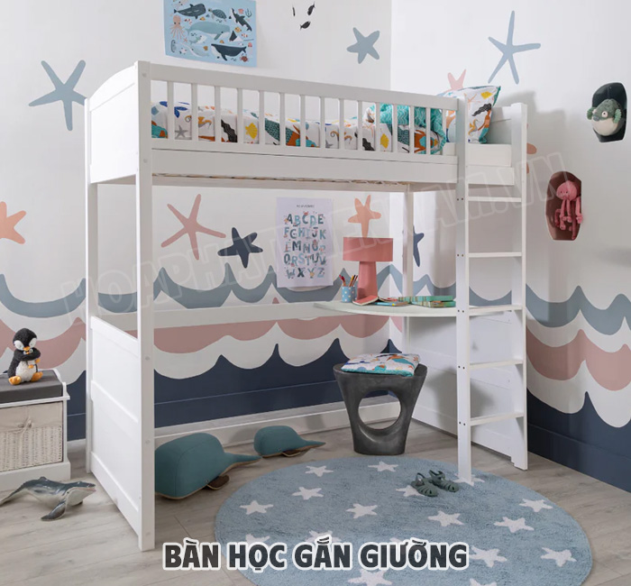 Các loại bàn học gắn giường phổ biến