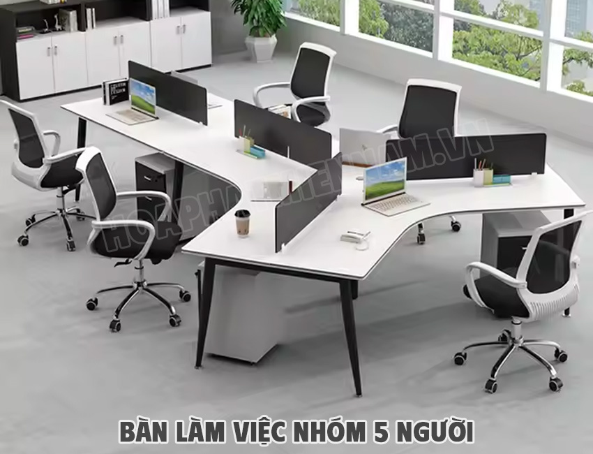 Lựa Chọn Bàn Làm Việc Nhóm 5 Người Phù Hợp