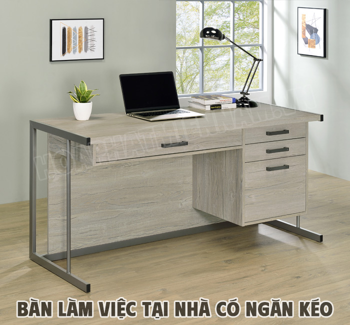 Cách bố trí bàn làm việc tại nhà có ngăn kéo