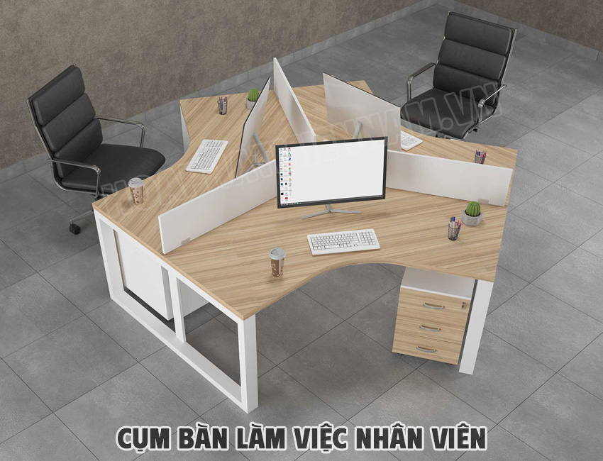 Cụm bàn làm việc 3 người