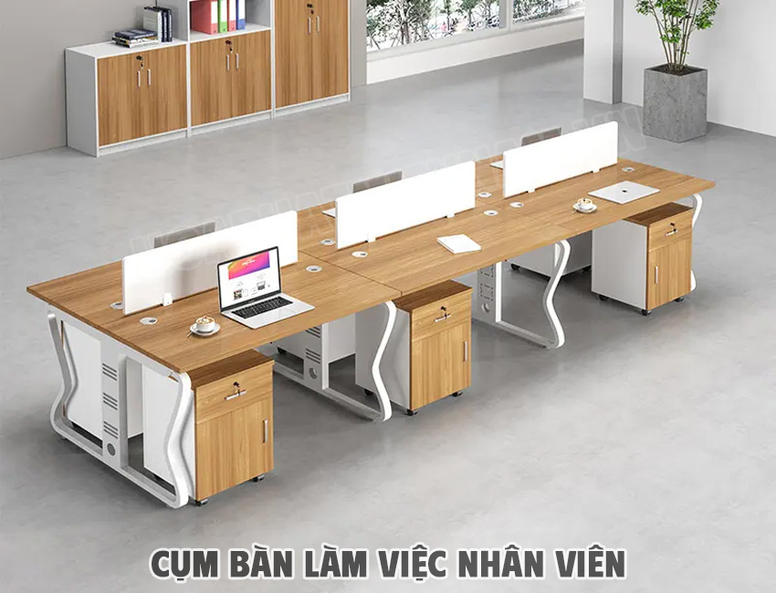 Cụm bàn làm việc 6 người trở lên