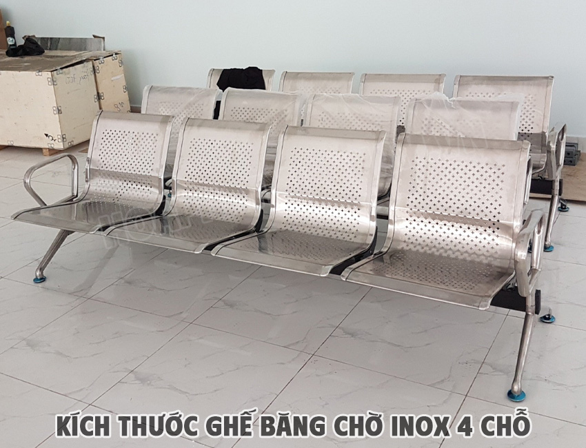 Kích Thước Tiêu Chuẩn Của Ghế Băng Chờ Inox 4 Chỗ