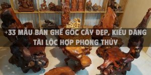 +33 Mẫu bàn ghế gốc cây đẹp, kiểu dáng tài lộc hợp phong thủy