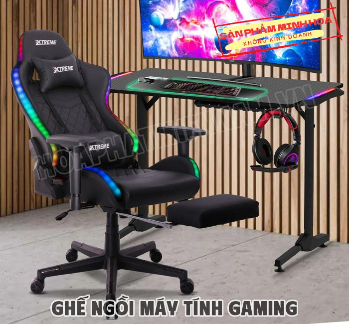 ghế ngồi máy tính gaming có gác chân