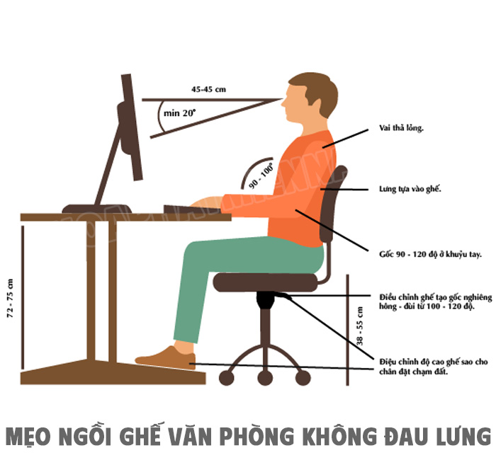 Cách Ngồi Ghế Văn Phòng Không Đau Lưng