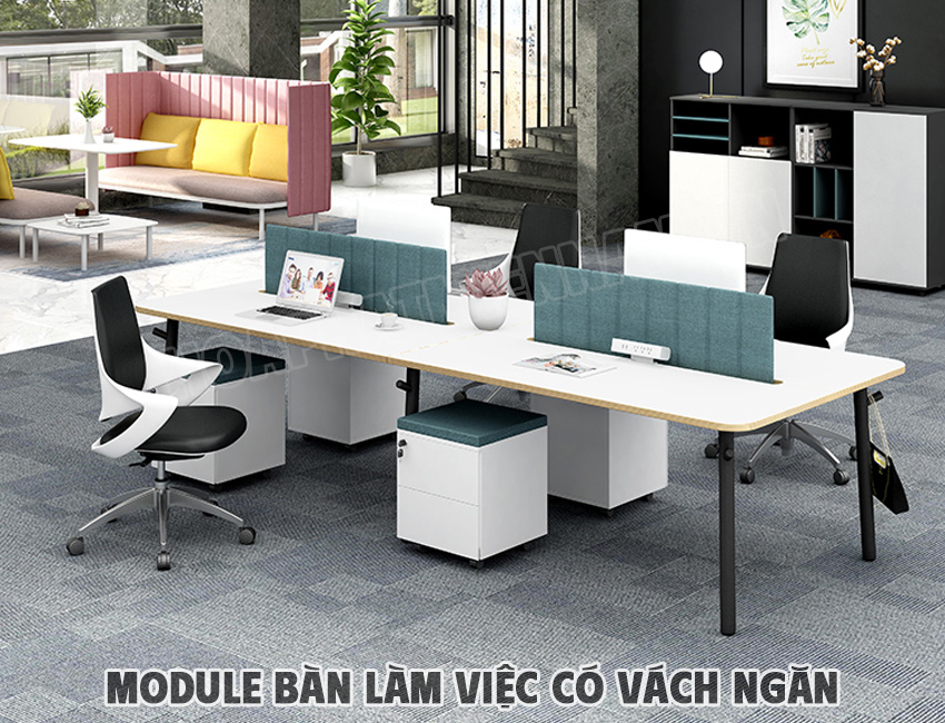 Các Loại Module Bàn Làm Việc Có Vách Ngăn Phổ Biến