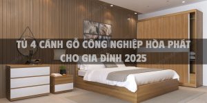 Tủ 4 cánh gỗ công nghiệp Hòa Phát cho gia đình 2025