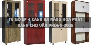 Tủ gỗ ép 4 cánh đa năng Hòa Phát dành cho văn phòng 2025