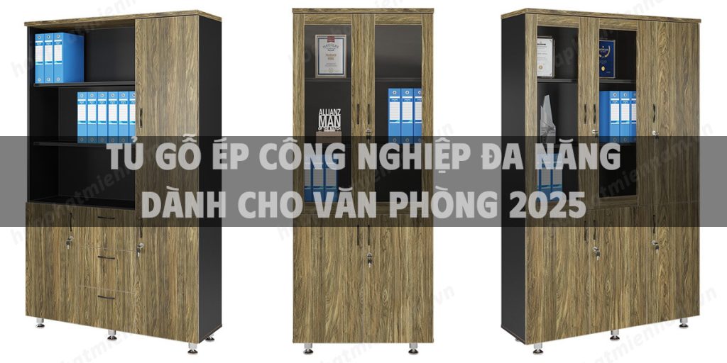 Tủ gỗ ép công nghiệp đa năng dành cho văn phòng 2025