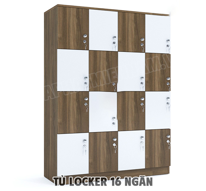 Tủ Locker Gỗ Công Nghiệp 16 Ngăn