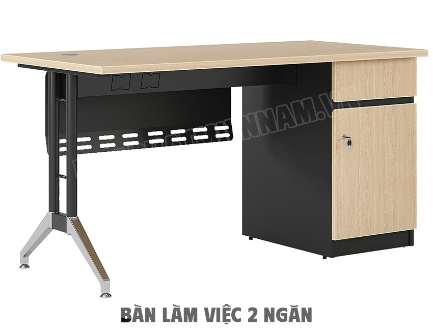 Bàn làm việc chuyên viên 1m4 hộc tủ 2 ngăn LE140HLC12