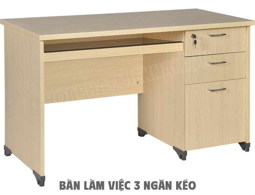 Bàn làm việc hộc liền 3 ngăn AT120SHL3DF