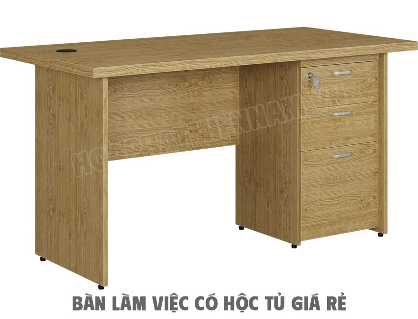 Bàn gỗ công nghiệp 3 ngăn kéo giá rẻ AT120HL3DR