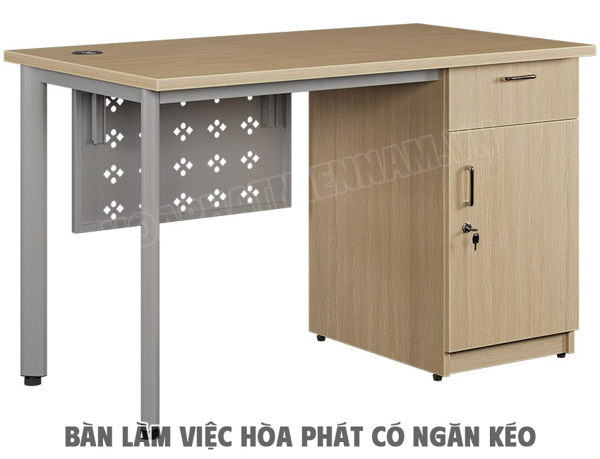 Bàn làm việc chân sắt có hộc HR120HLC7Y1