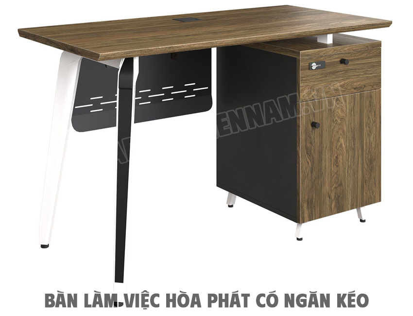 Bàn làm việc chân sắt 1m2 có hộc ST120SHLC16