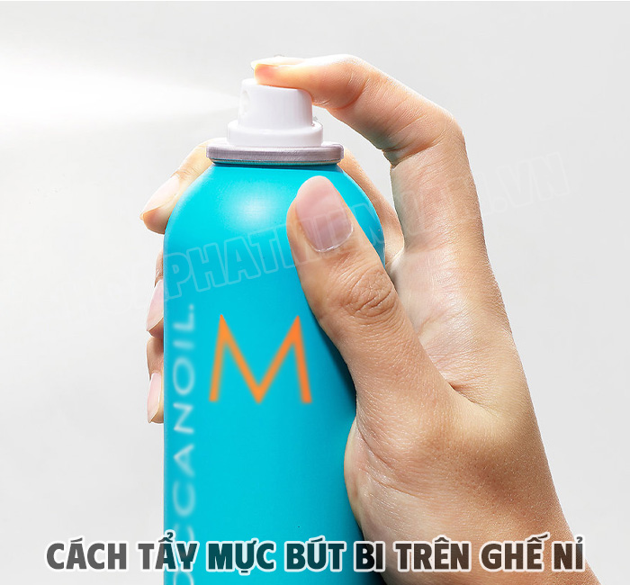Tẩy mực bút bi trên ghế nỉ bằng keo xịt tóc